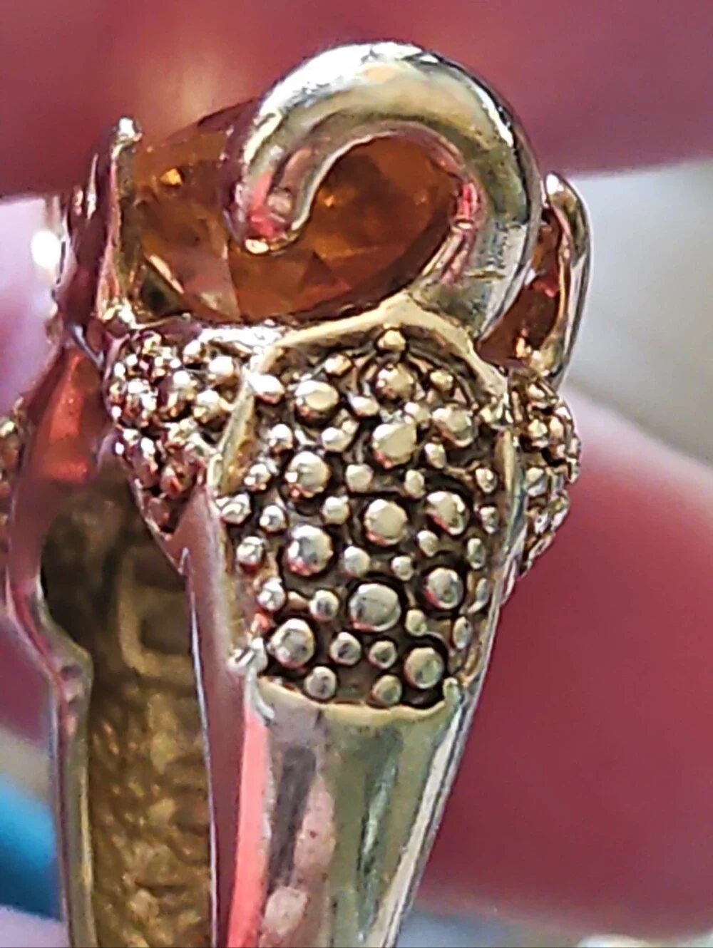 Amazing Rare Sterling Silver Gold Washed Squirrel Ring
